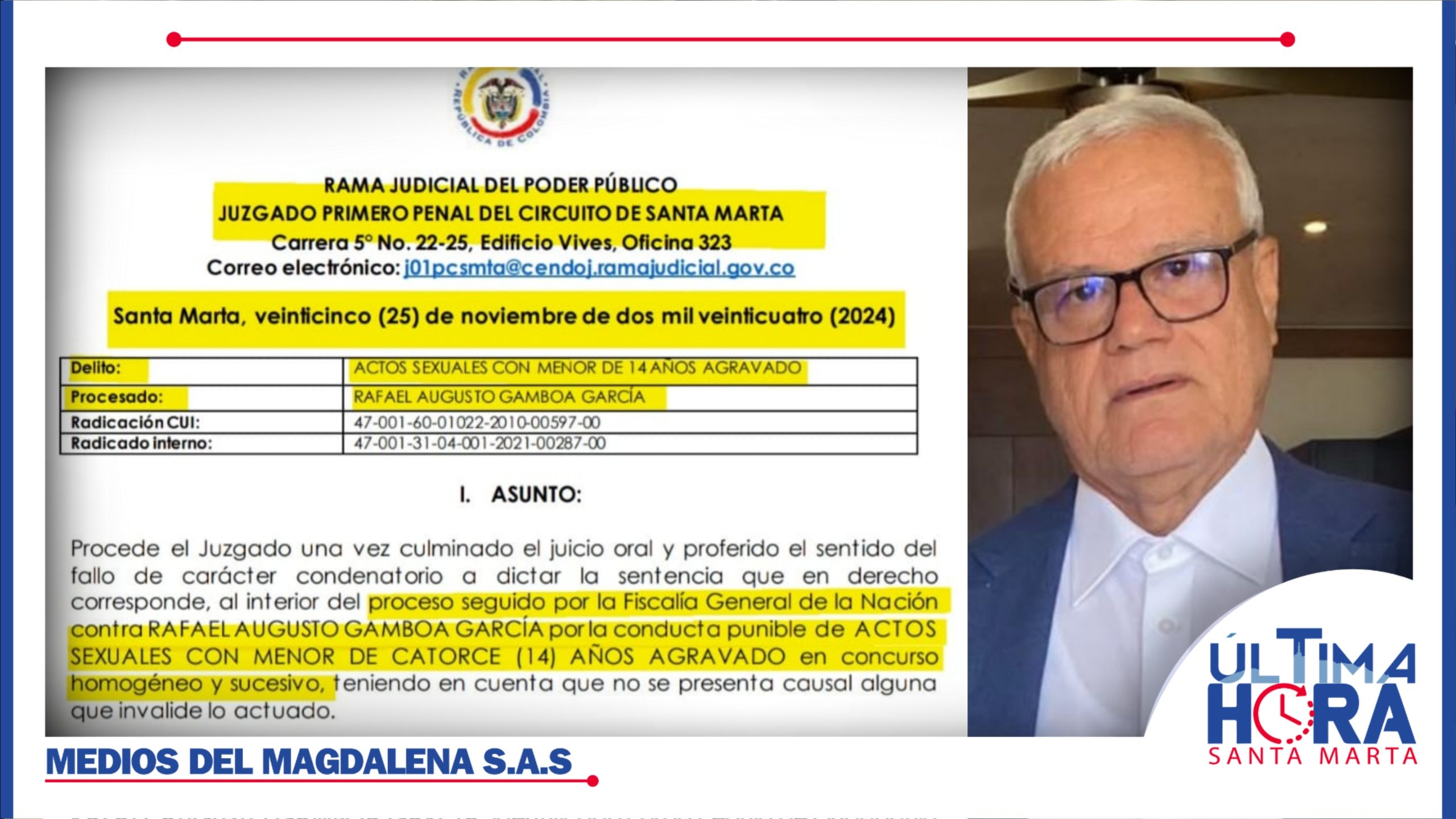 Reconocido abogado en Santa Marta fue condenado a más de 9 años de prisión por delitos sexuales contra menor de edad